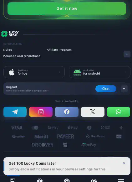 Lucky Star register through the app