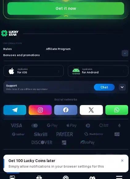 Lucky Star register through the app