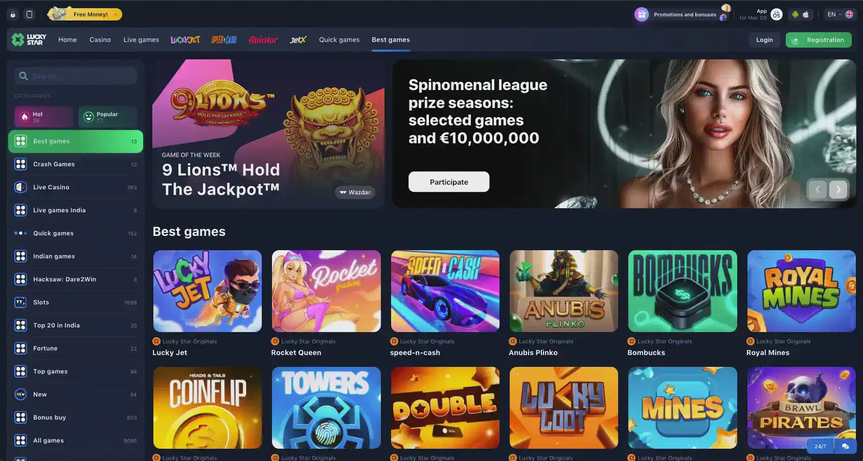 Lucky Star casino games